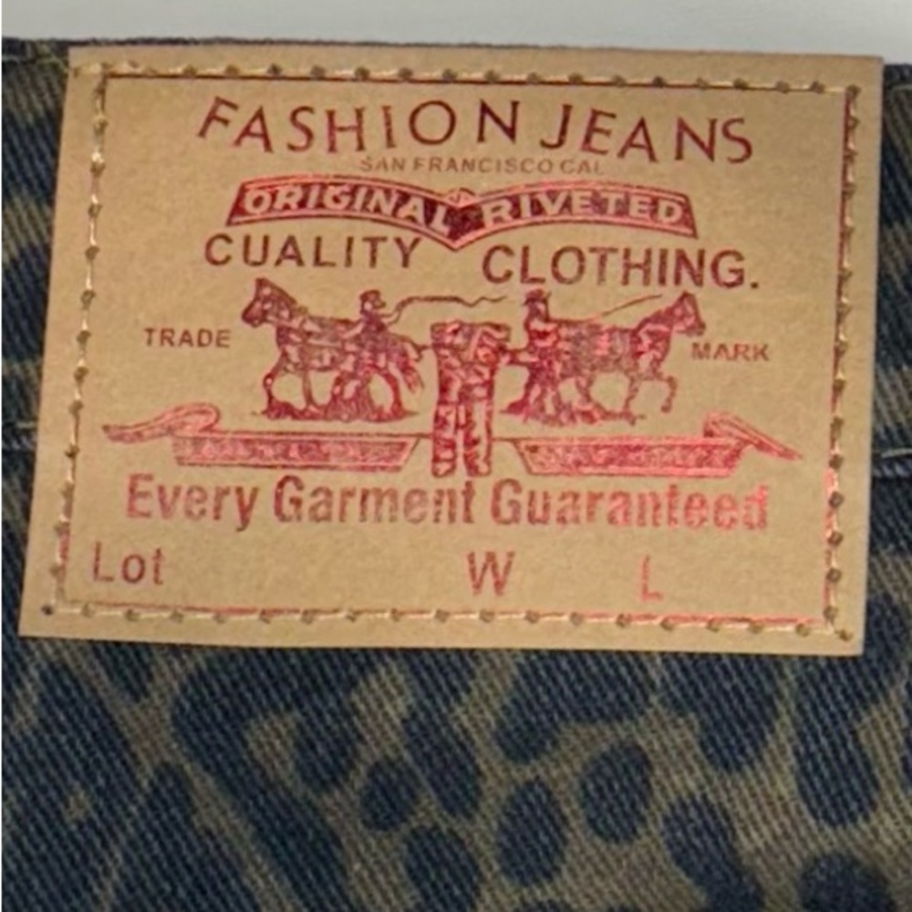 Women's Leopard Print Jeans - Black and Brown Barrel Jeans Streetware Jeans - Picture 8 of 12